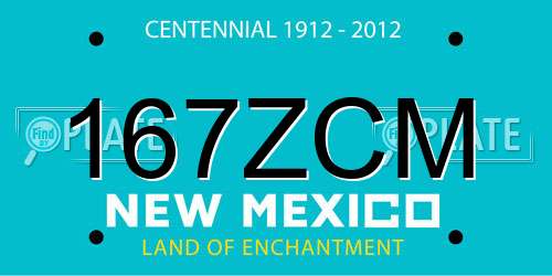167ZCM New Mexico License Plate