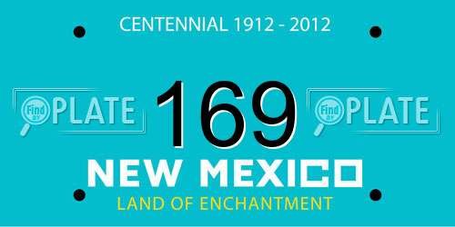 169 New Mexico License Plate