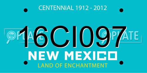 16CI097 New Mexico License Plate