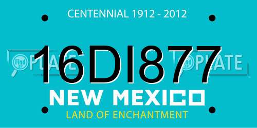 16DI877 New Mexico License Plate