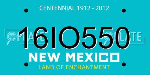 16IO550 New Mexico License Plate