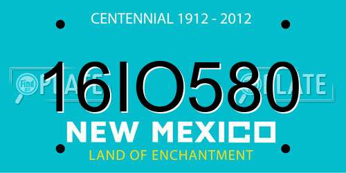 16IO580 New Mexico License Plate