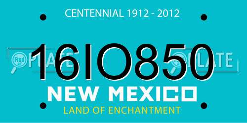16IO850 New Mexico License Plate