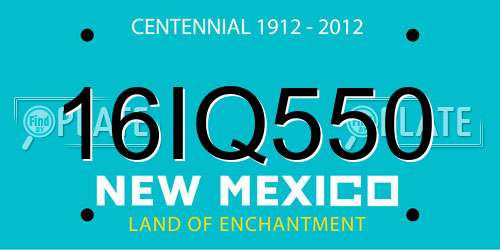 16IQ550 New Mexico License Plate