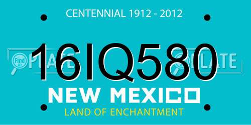 16IQ580 New Mexico License Plate