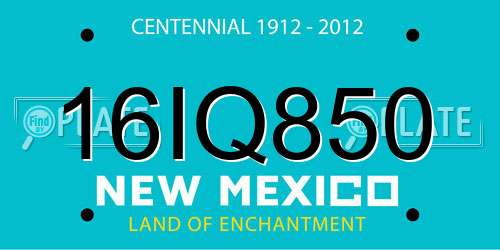 16IQ850 New Mexico License Plate