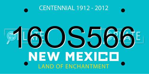 16OS566 New Mexico License Plate