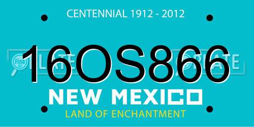 16OS866 New Mexico License Plate