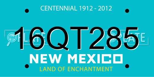 16QT285 New Mexico License Plate
