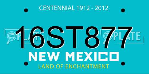 16ST877 New Mexico License Plate