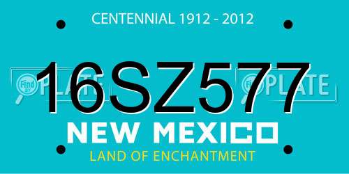 16SZ577 New Mexico License Plate