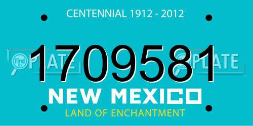1709581 New Mexico License Plate