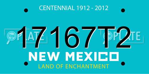 17167T2 New Mexico License Plate