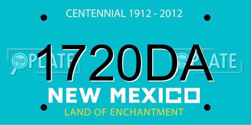 1720DA New Mexico License Plate