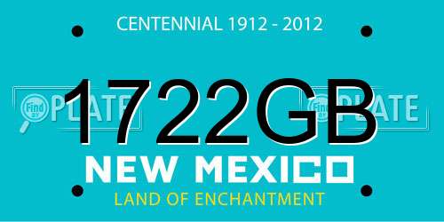 1722GB New Mexico License Plate