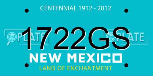 1722GS New Mexico License Plate