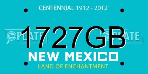 1727GB New Mexico License Plate