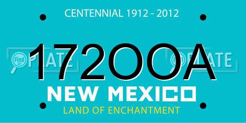 172OOA New Mexico License Plate
