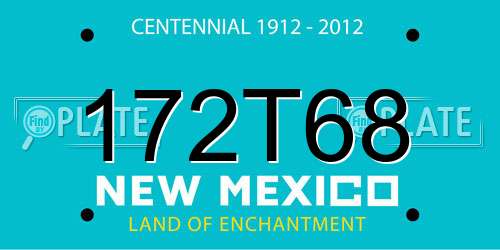 172T68 New Mexico License Plate