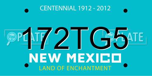 172TG5 New Mexico License Plate