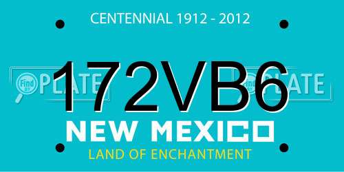 172VB6 New Mexico License Plate