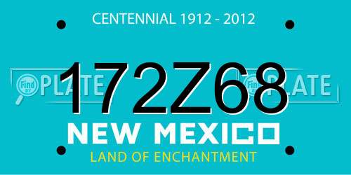 172Z68 New Mexico License Plate