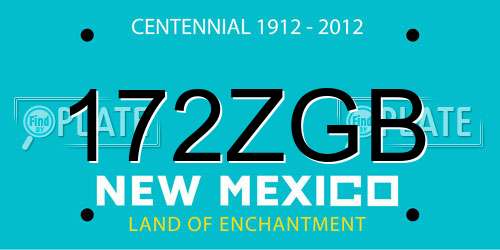 172ZGB New Mexico License Plate