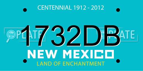 1732DB New Mexico License Plate