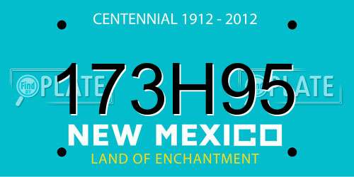 173H95 New Mexico License Plate