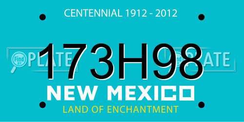 173H98 New Mexico License Plate