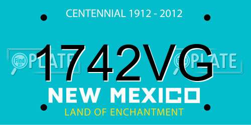 1742VG New Mexico License Plate