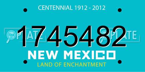 1745482 New Mexico License Plate
