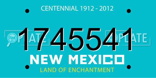 1745541 New Mexico License Plate