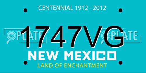 1747VG New Mexico License Plate