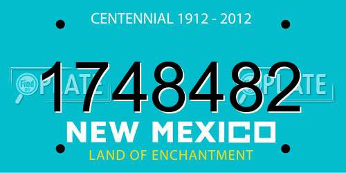 1748482 New Mexico License Plate