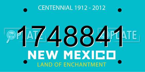 1748841 New Mexico License Plate