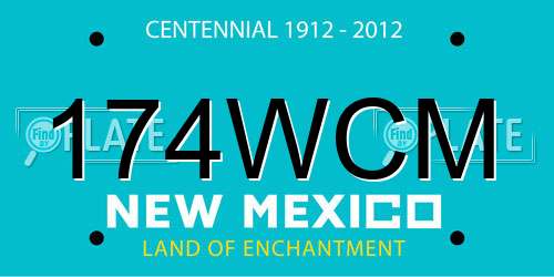 174WCM New Mexico License Plate