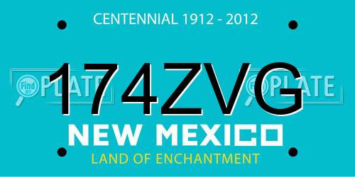 174ZVG New Mexico License Plate