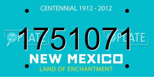 1751071 New Mexico License Plate
