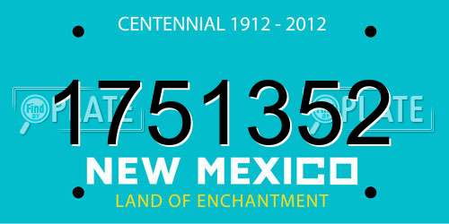 1751352 New Mexico License Plate