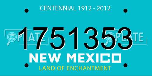 1751353 New Mexico License Plate