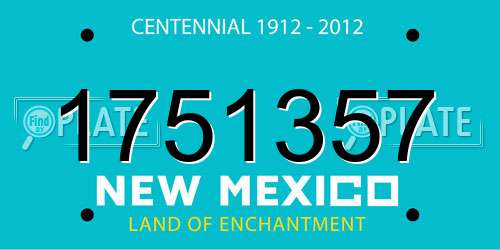 1751357 New Mexico License Plate