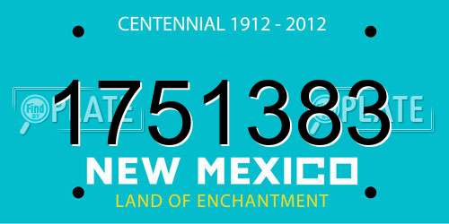1751383 New Mexico License Plate
