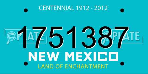 1751387 New Mexico License Plate