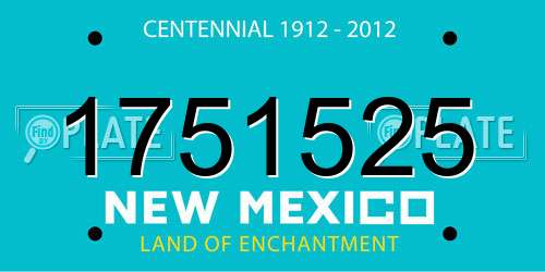 1751525 New Mexico License Plate