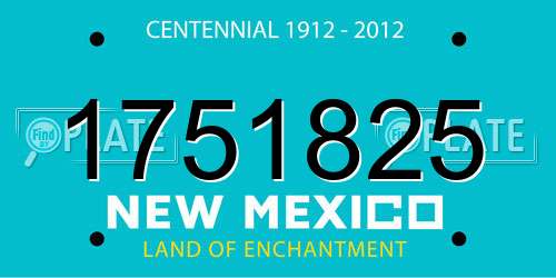 1751825 New Mexico License Plate