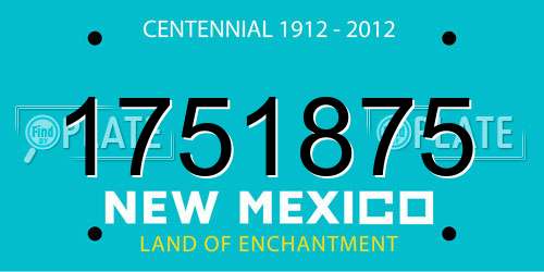 1751875 New Mexico License Plate