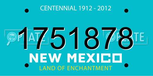 1751878 New Mexico License Plate