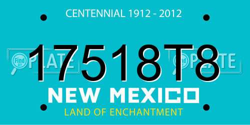 17518T8 New Mexico License Plate