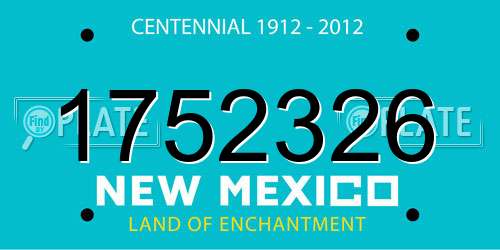 1752326 New Mexico License Plate
